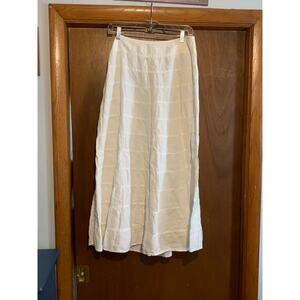 Talbots womens white linen midi skirt size 8 minimalist cottagecore coastal